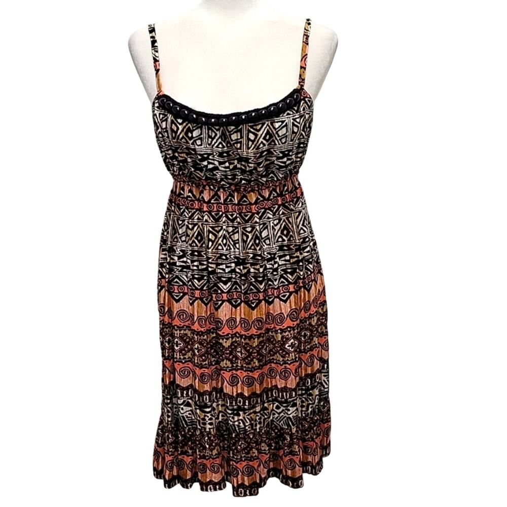Ricki's Sundress Beaded at Top Spaghetti Straps Knee Length Multi Color Size S